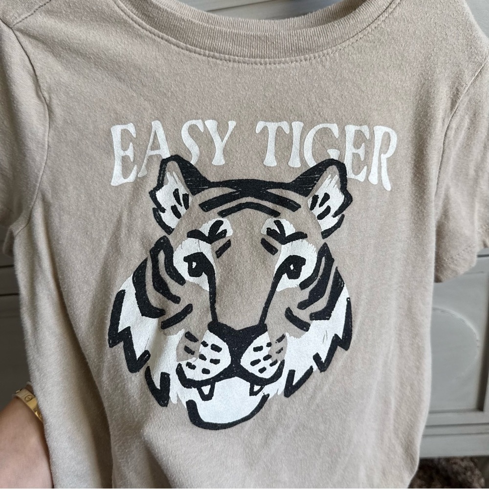 Old Navy Tan Easy Tiger Toddler Kids Tee 4T - Picture 3 of 6